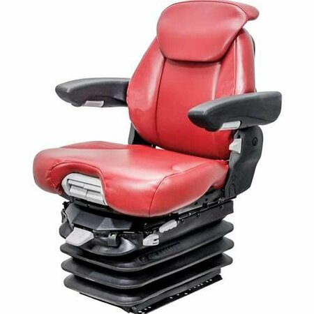AFTERMARKET Fits Case IH 9100 And Steiger KM 1061 Seat And Air Suspension  Red Leatherette 6907-KM